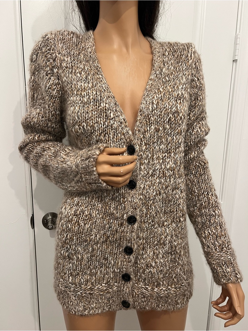 Tommy Hilfiger Women’s Medium Chunky Knit Wool Alpaca Blend Cardigan Sweater M